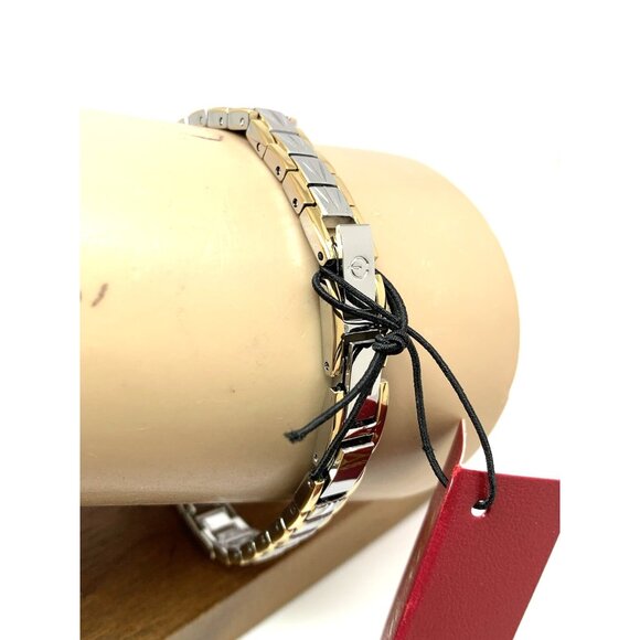 Elgin Women's Watch EG8076 Silver Tone Dial Two Tone Stainless Steel Petite Oval - Picture 9 of 13